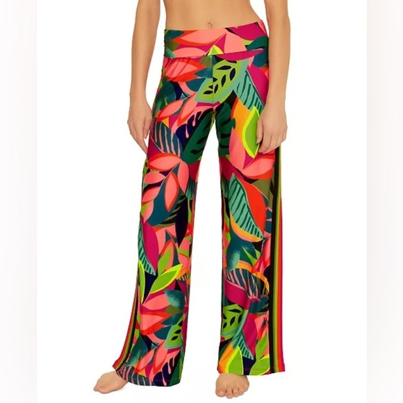 New! Trina Turk Rainforest‎ Split-Leg Pants Cover-Up - Picture 1 of 5